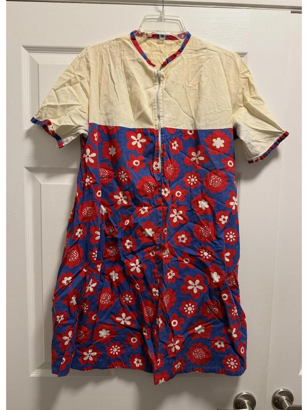 Groovy Mod Floral Zip‑Front Dress